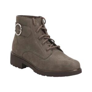 MUNRO Suede Bradley Side Zip And Lace Up Comfort Boots